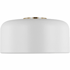 Visual Comfort Studio 7605401-115 Malone Matte White / Satin Brass 14" Ceiling Lighting Fixture
