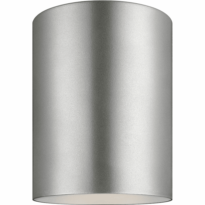 Visual Comfort Studio 7813801EN3-753 Outdoor Cylinders Modern Painted Brushed Nickel LED Exterior Flush Mount Ceiling Light Fixture