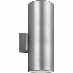 Visual Comfort Studio 8313802-753 Outdoor Cylinders Modern Painted Brushed Nickel Outdoor 5" Lamp Sconce