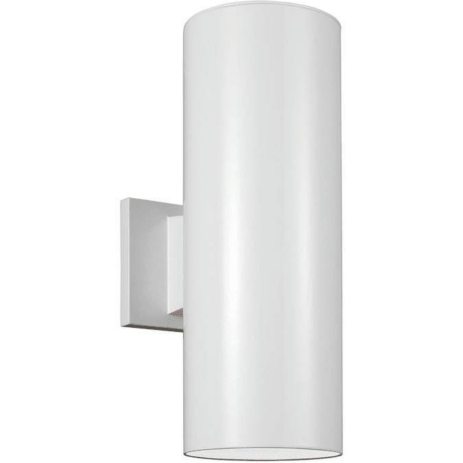 Visual Comfort Studio 8313802EN3-15 Outdoor Cylinders Modern White LED Exterior 14.25" Wall Lighting Sconce