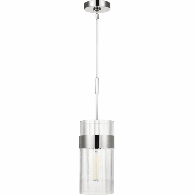 Visual Comfort Studio CP1171PN Geneva Modern Polished Nickel Mini Hanging Light Fixture