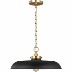 Visual Comfort Studio CP1231MBKBBS Wellfleet Contemporary Midnight Black and Burnished Brass Hanging Light Fixture