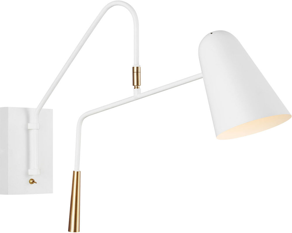 Visual Comfort Studio EW1041MWT Simon Modern Matte White Swing Arm Wall ...