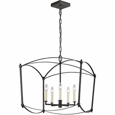Visual Comfort Studio F3325-5SMS Thayer Smith Steel 23" Foyer Lighting Fixture