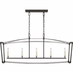Visual Comfort Studio F3326-5SMS Thayer Smith Steel Kitchen Island Lighting