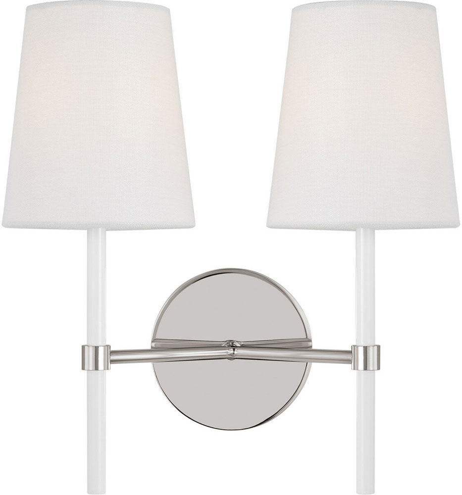 Visual Comfort Studio KSW1102PNGW Monroe Contemporary Polished Nickel ...