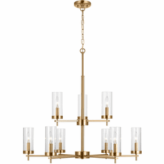 Visual Comfort Studio Lighting 3190309EN-848 Zire Satin Brass LED Chandelier Light