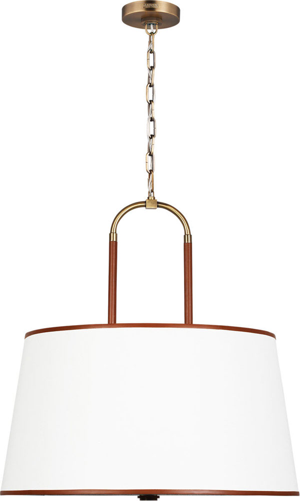 Visual Comfort Studio LP1024TWB Katie Contemporary Time Worn Brass Drum