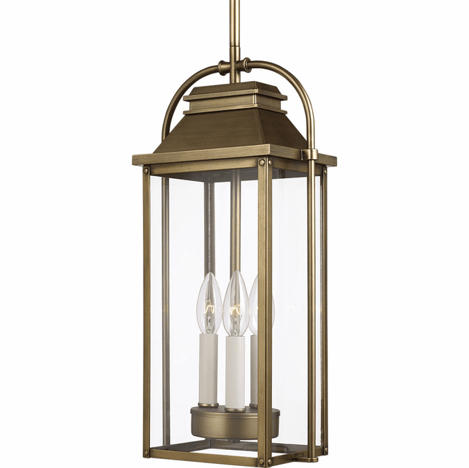 Visual Comfort Studio OL13209PDB Wellsworth Painted Distressed Brass Outdoor Hanging Pendant Lighting
