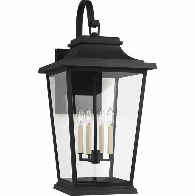Visual Comfort Studio OL15404TXB Warren Textured Black Exterior 16" Wall Sconce Lighting