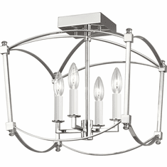Visual Comfort Studio SF350PN Thayer Polished Nickel Flush Mount Ceiling Light Fixture