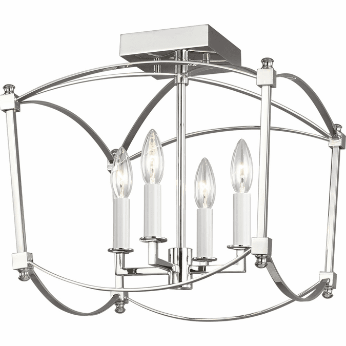 Visual Comfort Studio SF350PN Thayer Polished Nickel Flush Mount Ceiling Light Fixture