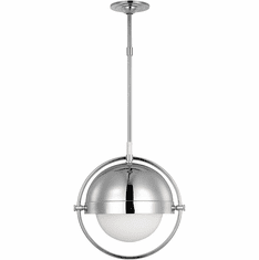Visual Comfort Studio TP1101PN Bacall Modern Polished Nickel 15.5" Drop Ceiling Light Fixture
