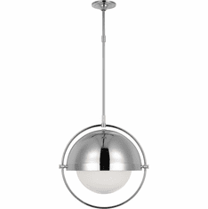 Visual Comfort Studio TP1111PN Bacall Contemporary Polished Nickel 19.5" Pendant Lighting