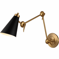 Visual Comfort Studio TW1101BBS Signoret Contemporary Burnished Brass Wall Swing Arm Lamp