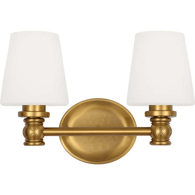 Visual Comfort Studio VS22102BBS Xavierre Burnished Brass 2-Light Bathroom Light Sconce