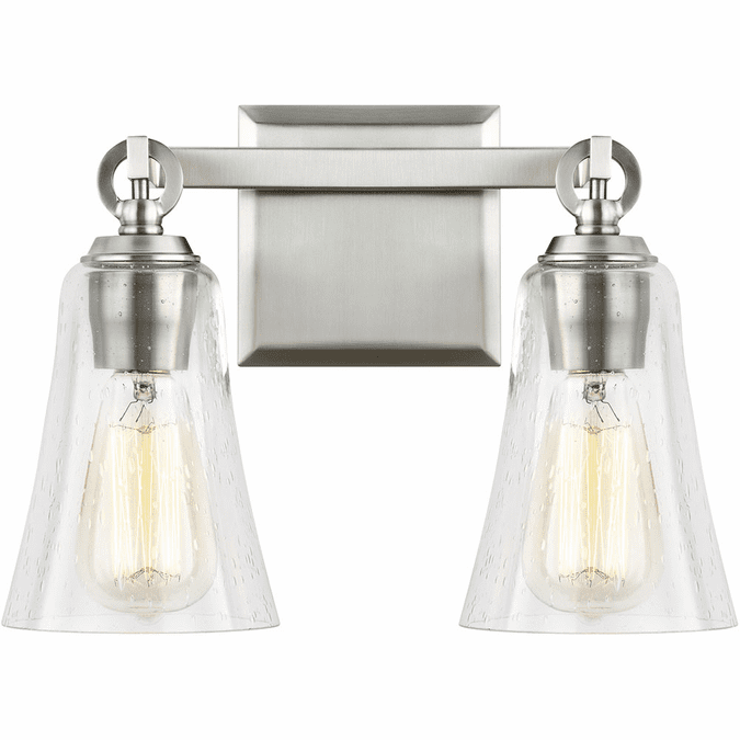 Visual Comfort Studio VS24702SN Monterro Contemporary Satin Nickel 2-Light Vanity Light