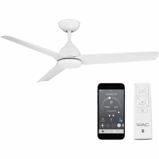 WAC Lighting F-001-MW Mocha Modern Matte White Indoor / Outdoor 54" Ceiling Fan