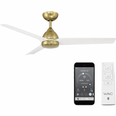 WAC Lighting F-001-SB/MW Mocha Modern Soft Brass Matte White Indoor / Outdoor 54" Ceiling Fan