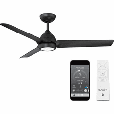 WAC Lighting F-001L-MB Mocha Modern Matte Black Indoor / Outdoor 54" Ceiling Fan