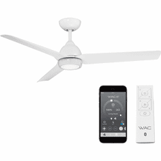WAC Lighting F-001L-MW Mocha Modern Matte White Interior / Exterior 54" Ceiling Fan