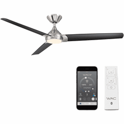 WAC Lighting F-088L-BN/MB Zelda Contemporary Brushed Nickel Matte Black LED Indoor / Outdoor 60" Home Ceiling Fan