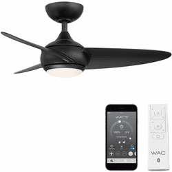 WAC Lighting F-094L-MB Loft Modern Matte Black LED Indoor / Outdoor 38" Home Ceiling Fan