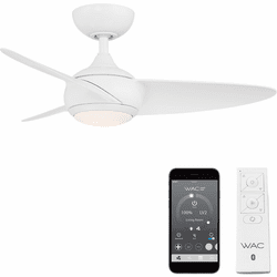 WAC Lighting F-094L-MW Loft Modern Matte White Interior / Exterior 38" Home Ceiling Fan