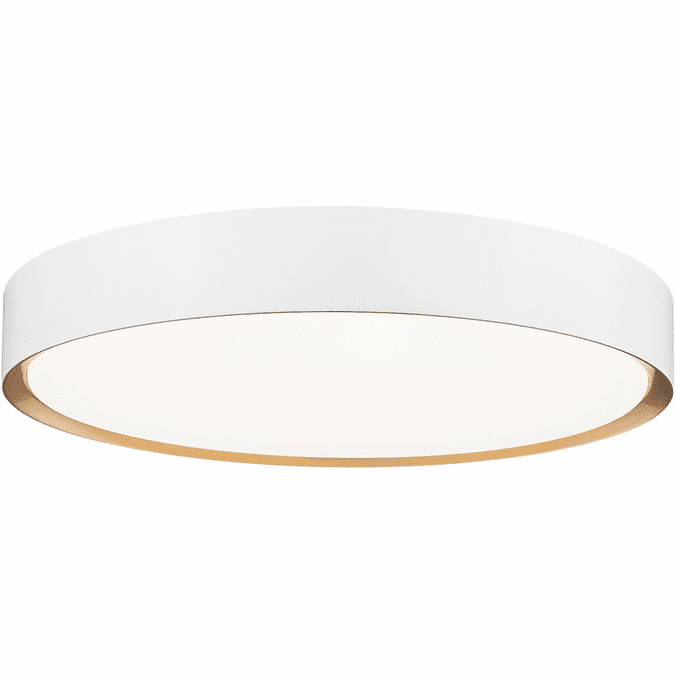 Z-Lite 1014F20-MW-MGLD-LED Kawan Contemporary Matte White + Modern Gold LED 20" Flush Lighting