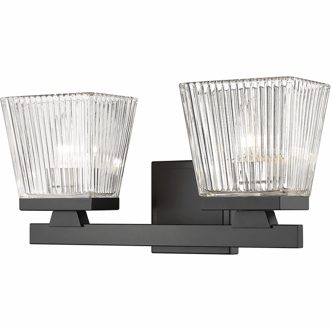 Z-Lite 1936-2V-MB Astor Matte Black 2-Light Bathroom Lighting Fixture