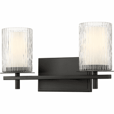 Z-Lite 1949-2V-MB Grayson Modern Matte Black 2-Light Lighting For Bathroom
