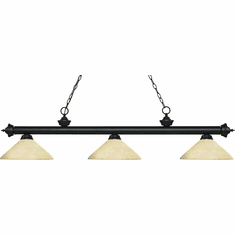 Z-Lite 200-3MB-AGM14 Riviera Matte Black Angle Golden Mottle Kitchen Island Light Fixture