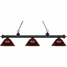 Z-Lite 200-3MB-ARBG Riviera Matte Black Burgundy Kitchen Island Lighting