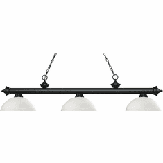 Z-Lite 200-3MB-DMO14 Riviera Matte Black Dome Matte Opal Island Light Fixture