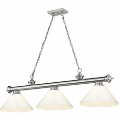 Z-Lite 2306-3BN-PWH Cordon Brushed Nickel Kitchen Island Light