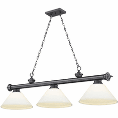 Z-Lite 2306-3BP-AMO14 Cordon Bronze Plated Island Lighting