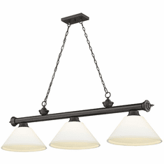 Z-Lite 2306-3BRZ-AMO14 Cordon Bronze Kitchen Island Light Fixture
