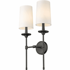 Z-Lite 3033-2S-MB Emily Matte Black Wall Sconce Light