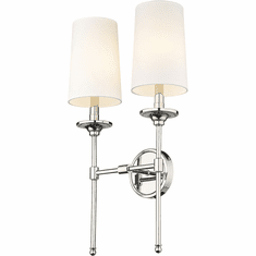Z-Lite 3033-2S-PN Emily Polished Nickel Wall Sconce Light