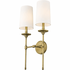 Z-Lite 3033-2S-RB Emily Rubbed Brass Wall Lighting