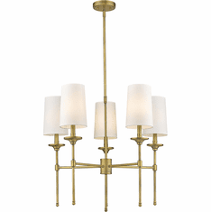 Z-Lite 3033-5RB Emily Rubbed Brass 28" Chandelier Light