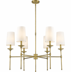 Z-Lite 3033-6RB Emily Rubbed Brass 38" Ceiling Chandelier