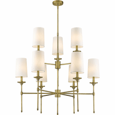 Z-Lite 3033-9RB Emily Rubbed Brass Ceiling Chandelier