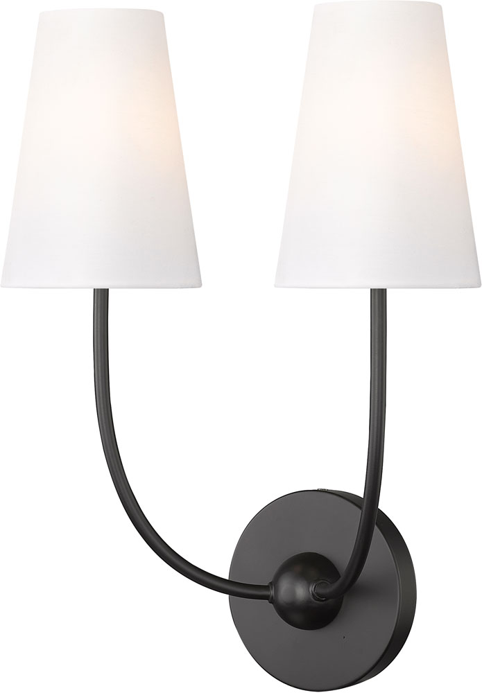 Z-Lite 3040-2S-MB Shannon Contemporary Matte Black Wall Sconce Lighting ...