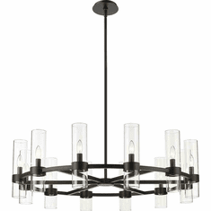 Z-Lite 4008-12MB Datus Modern Matte Black Exterior Hanging Chandelier