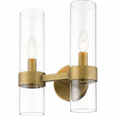 Z-Lite 4008-2S-RB Datus Contemporary Rubbed Brass Exterior Lamp Sconce