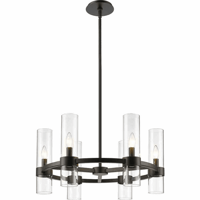 Z-Lite 4008-6MB Datus Modern Matte Black Exterior Drop Lighting