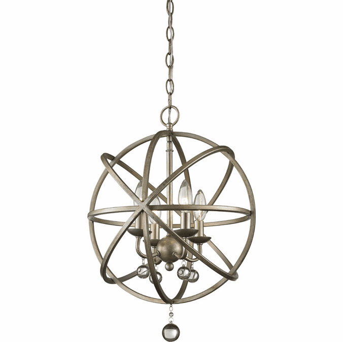 Z-Lite 415-16 Acadia Antique Silver 21" Tall Hanging Pendant Lighting