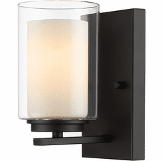 Z-Lite 426-1S-MB Willow Modern Matte Black Wall Lighting