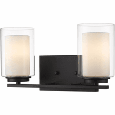 Z-Lite 426-2V-MB Willow Modern Matte Black 2-Light Bath Lighting Fixture